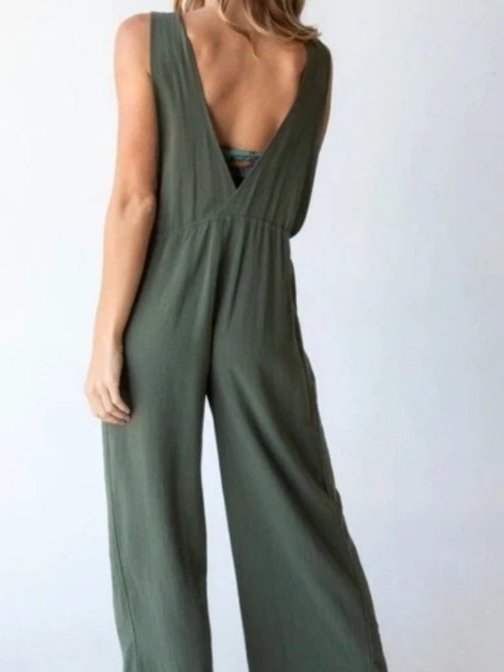 Natural Life Carly olive drab green overalls jumpsuit - Picture 2 of 7
